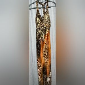 Women’s Black and Gold Maxi dress